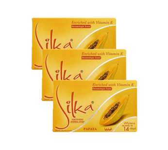 Silka Skin Whitening Soap Papaya 135gm (2 + 1) Offer