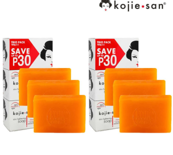 Kojie San Skin Lightening Kojic Acid Soap 3 Bars 100gm × 2 Pcs (Offer)