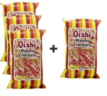 Oishi Prawn Crackers 4 × 60gm (Offer)