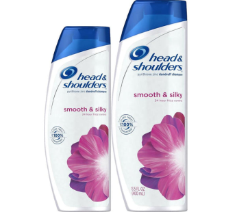 Head & Shoulders Smooth & Silky Anti-Dandruff Shampoo 400ml+ 200 ml