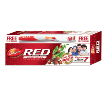 Dabur Red Ayurvedic Toothpaste With Tooth Brush Free – 200g