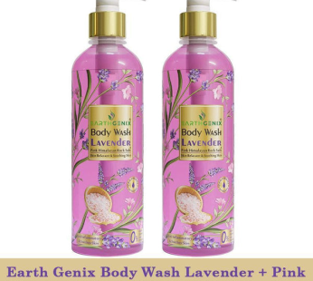 Earth Genix Body Wash Lavender + Pink Himalayan Rock Salt Twin Pack