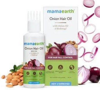 Mamaearth Onion Hair Oil for Hair Regrowth and Hair Fall Control with Redensyl – 150ml