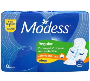 Modess Regular Cottony Soft Cover Wings 8 Pads