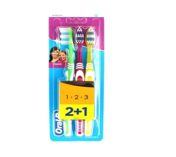 Oral B Classic Toothbrush 3pcs – Medium