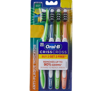 Oral B Criss Cross Medium Toothbrush (BUY 2 GET 2 Free)